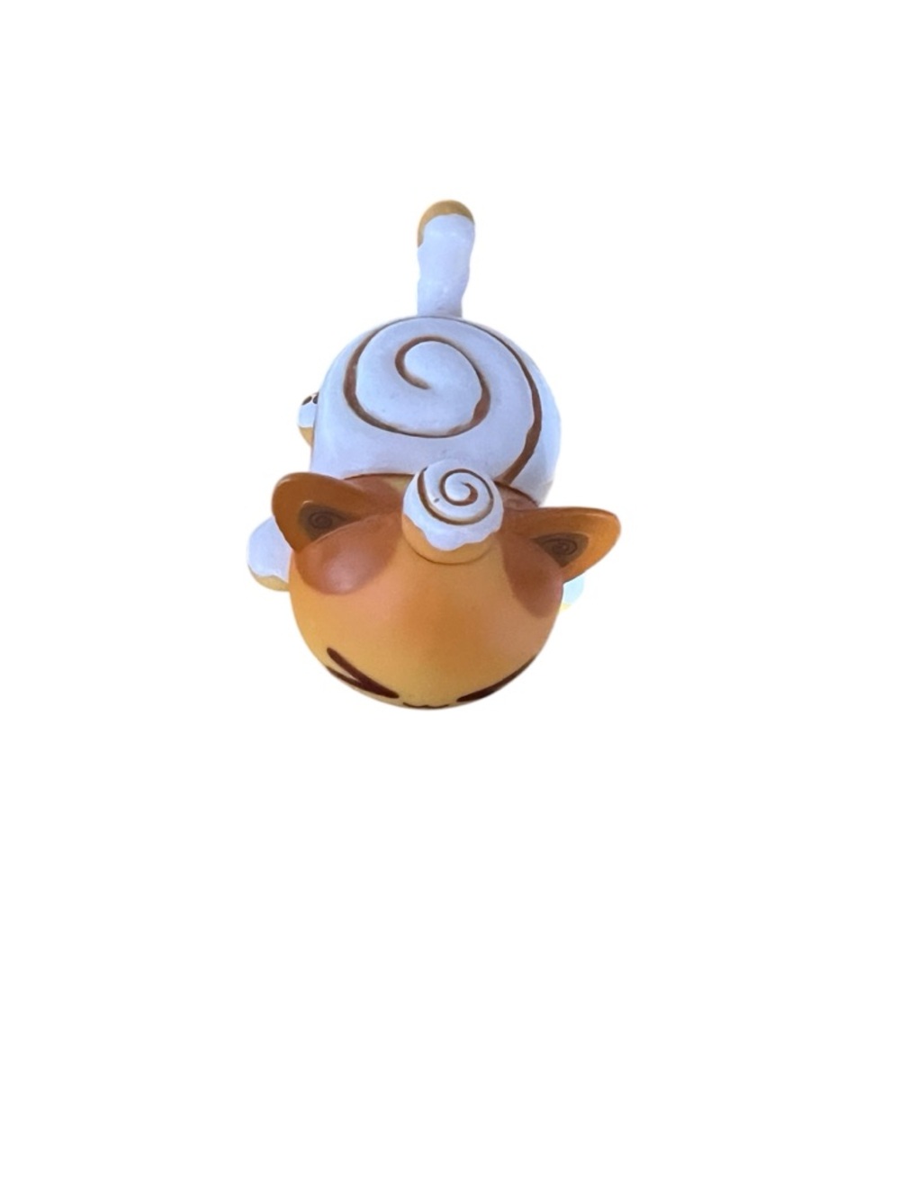 Orange & White Cat Figure Kids Action Toy - Cute Swirl Design